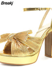 New Platform 2023 Summer Simple High Heeled Women's Sandals Shoes Wedding Shoes Big Size 43 Bridal