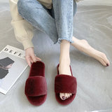One Word Slippers Female Early Autumn 2023 New Cotton Slippers Home Indoor Fashion Warm Floor Cotton Slippers