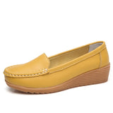 Women's Flats Genuine Leather Shoes Woman Casual Ladies Shoes Slip On Ballet Flats Women Walking Ladies Plus Size