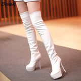 Women Boots PU Sexy Over The Knee Long Boots Sexy Thin High Heel Boots Platform Women Shoes Zapatos De Mujer Botas 2023