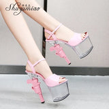 Shoes Pole Dance High Heels Sexy Women Shoes Transparent Sandals Women Wedding Dress 2023 Pistol Heel Female