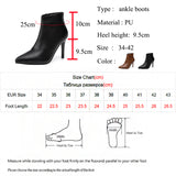 Snake Pattern Womens High Heel Ankle Boots 2023 Pointed Toe Sexy Stiletto Boots Woman Zipper Pu Leather Pumps