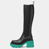 Furtado 2021 Winter Fashion Boots Elegant Platform Chunky Heels Block heels Ladies Shoes platform Knee High Boots 40