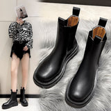 Boots Female Fall 2023 New British Wind Boots Thick Cheesier Short Boots Ins Damp Cigarette