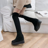 Women Boots Pumps Shoes for Women Winter Stretch Slim Thigh High Boots Knee Boots Over Knee Thin Leg Elastic Boots Martin