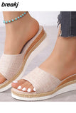 Women Sandals Elegant Woman Shoes With Low Heels Wedge Sandals Summer Zapatos Mujer Peep Toe Platform Sandals Ladies
