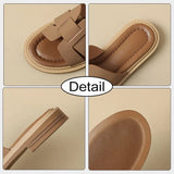 Size 34-40 Women Slides Sandals Genuine Leather Summer Low Heels Shoes Woman Home House Slippers Outdoor Casual