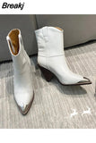 Pointed Toe Thigh High Boots for Women Sexy Rivet Stud Slip On Women's High Boots Tassel Decor Spike High Heel Botas