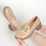 Leather Designer Shoes for Women 2023 Trend Pumps Luxury Platform Loafers Elegant Medium Heel Women's Shoes Large