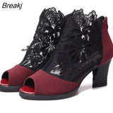 Women Latin Dance Shoes Tango Salsa Black Sandals Dancing/Training For Girls/Ladies Ballroom High