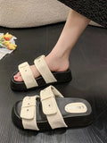 Shoes Woman 2024 Slippers Flat Platform Pantofle Luxury Slides New Rubber Designer Fashion PU Female Shoes Womens Slippers