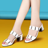 New Sandals Female Students Korean Version Of Fashion With Cool Slippers Female Summer Outside Wear Thick Heel High Heels