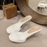 Women Pumps Sandals PVC Jelly Slippers Open Toe High Heels Women Transparent Perspex Slippers Shoes Heel Clear