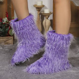 Size 2025 Autumn And Winter New Lady's Mid-Clinity Fashion Boots Lattice Boots Warmed Round
