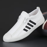 Breakj Men's Shoes 2025 Autumn Men's Casual Leather Shoes Fashion Flat Shoes One Foot Pedal
