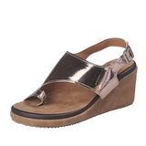 2021 Women Comfy Plain Shoes Wedge Heel Ladies Casual Big Toe Foot Correction Sandals Orthopedic Bunion Corrector Flip