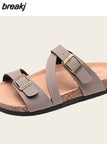 Fashion Summer Men Casual Cork Slippers Non-slip Outside Couple