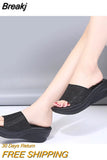 New Fashion Women's Sandals Lady Waterproof Platform Casual Mid-heel Sequin Fish Mouth Wedge Slippers Summer Women's
