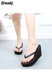 Shoes Ladies' Slippers Platform Slipers Women Rubber Flip Flops Heeled Mules Luxury Slides Sabot 2023 Hawaiian