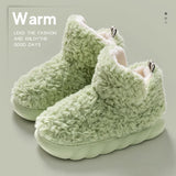 Women Warm Fur Slippers Winter New Thickened Cotton Shoes Indoor Outdoors Female Anti-slip Plush Snow Boots Fluffy