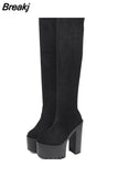 Design Gothic Boots Square Heel Platform Chunky Women Ankle Boots 2023 New Autumn Sexy Elegant Woman Shoes