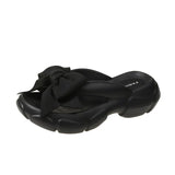Bowknot Platform Flip Flop for Women 2023 Summer Beach Non Slip Wedge Slippers Woman Thick Sole Clip Toe Slides