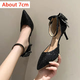 Bowknot Pumps Women New Silver Bling Sequins Wedding Party Shoes Woman Luxury Bling Upper Dress Heels Party