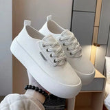 for Women 2023 Spring Women White Casual Shoes Breathable Flats Fashion Soft Lace-up Women Sneakers Zapatos De