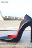 upper women customize stilettos 8cm 10cm 12cm high heels pointed toe party dress club dance plus size 46 pumps