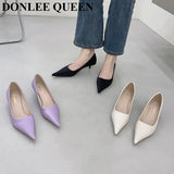 Med Heels Woman 2023 New Spring Pointed Toe Pumps Women's Shoes Office Ladies Dress Pumps Shoes Party Wedding Shoes