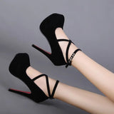 Classic High Heels Women's Sandals Summer Shoes Ladies Strappy Pumps Platform Heels Woman Ankle Strap