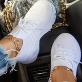 Women Sneakers Casual Shoes Comfortable Mesh Lace-Up Ladies Sport Shoes Wedges Chunky Women's Vulcanized Shoes Females