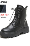 Ankle Boots Flat Heel Shoes Women Lace Up Winter Autumn Shoes Daily Short Boots Woman Footwear Size 35-40