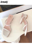 New Summer Slippers Low Heels Slides Female Peep Toe Square Heel Slipper Brand Sandals Women Slipper Big Size 41 Flip
