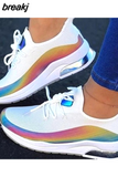 trendy shoes summer reflective breathable shoes fashion mesh sports running shoes women's casual shoes