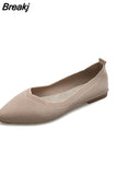 Fashion Slip on Mesh Loafers Breathable Stretch Ballet Shallow Flat Elegant Women Soft Bottom Pointed Toe Boat Shoes