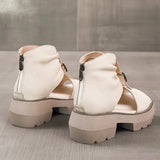 Women's Sandals Wedge Heels Leather Open Toe Summer Fashion Women's Gladiator Sandals Platform Shoes Women's