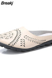 New Low Heels Slippers For Women Round Toe Flat Ladies Shoes Fashion Designer Comfortable Outdoor Female Casual