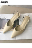 New Fashion All-match Temperament Women's Single Shoes Solid Color Square Heel Pointed Toe Toe Shoes Shoes for