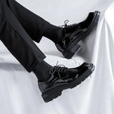 Breakj 2023 New Youth Square Head British Wind Low Heel Tooling Fashion Casual Daily Leather Shoes