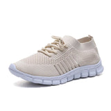 Women Sneaker Round Head Mesh Women Flat Shoes Breathable Trainer Walking Platform Buttom Casual Sneaker Lace Up Tenis