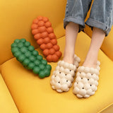 Slippers Women Summer Flip-flops Cute Bubble Ball Beach Shoes Thick Sole Couple Household Slides Non-slip Unisex