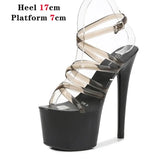 New Brand Women Sandals Summer Shoes Sexy Thick High Heels Platform Dress Party Wedding Shoes Woman Pumps Stripper