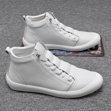 Breakj Men's Shoes New Fall High Help Korean Version Of Fashion Shoes Sports Casual Shoes Leather Small White Shoes Men's Fashion Shoes