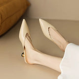 New Pointy Thin Heel Baotou Mid-heel Half Slipper Female Leopard Print All-match