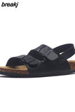 Fashion Double Buckle Cork Sandals 2023 New Women Summer Beach Casual Outside Non-slip Sandalias