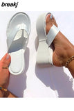 Wedges Slippers For Women Flip Flop Design Fashion Roman Retro High Heels Comfy Casual Shoes