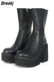 Platform Woman Ankle Boots 2023 Winter Gothic Style Punk Office Lady Fashion Comfy Cool Women Boots Shoes Big Size