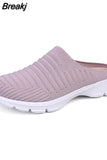 Men New Summer Mesh Casual Shoes Outdoor Breathable Half-pack Slippers Men's Women's Flat Bottom Fashion Couple Walking