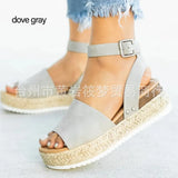 2024 New Large-Size Sandals Sell Well In Summer Leopard Print Hemp Rope Soles Women's Casual